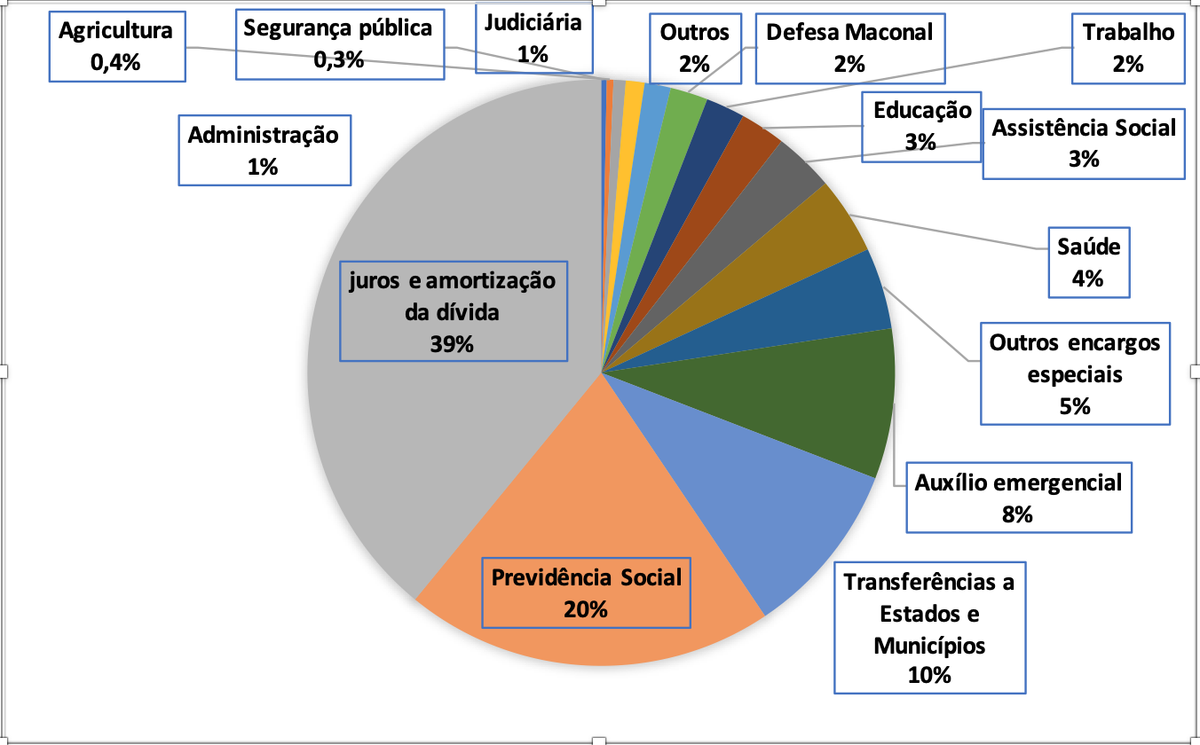 Gráfico – Execução orçamentária de 2020 – A partir de estudo da Auditoria Cidadã da Dívida